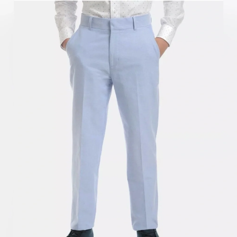 Tommy Hilfiger Boys Light Blue Oxford Dress Pants